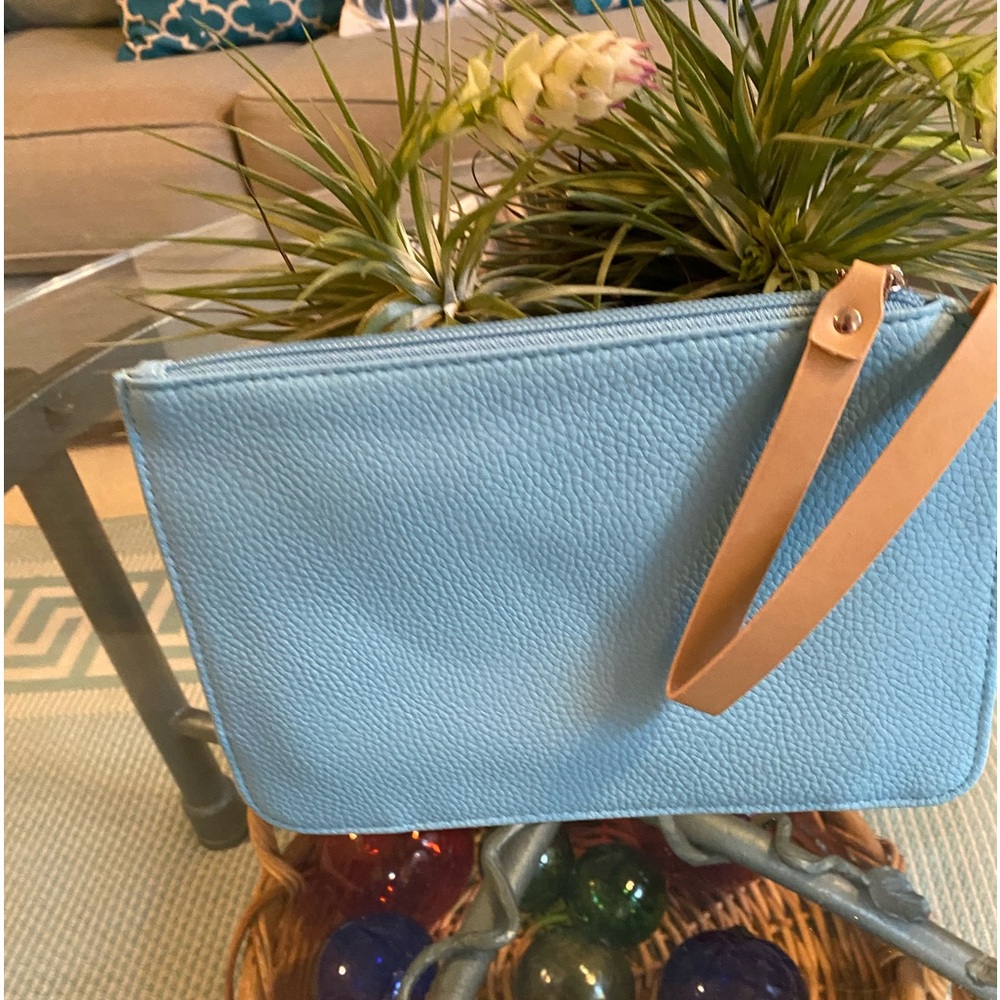 Globe-Trotter Small Blue Travel Bag With Leather Strap/Corners🩵 ‼️PRICE DROP‼️
